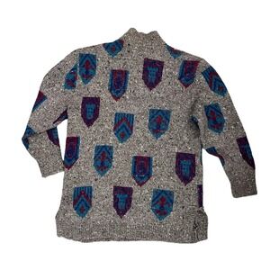 Vintage 80s/90s Escorpion sweater tunic mock neck shield design
